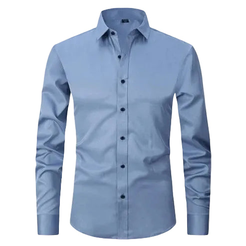 Chemise à manches longues et col boutonné pour homme