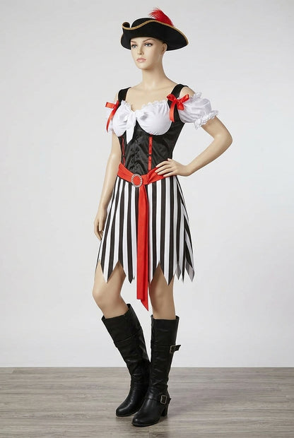 Robe de costume d'Halloween de pirate rayée pour femme 2