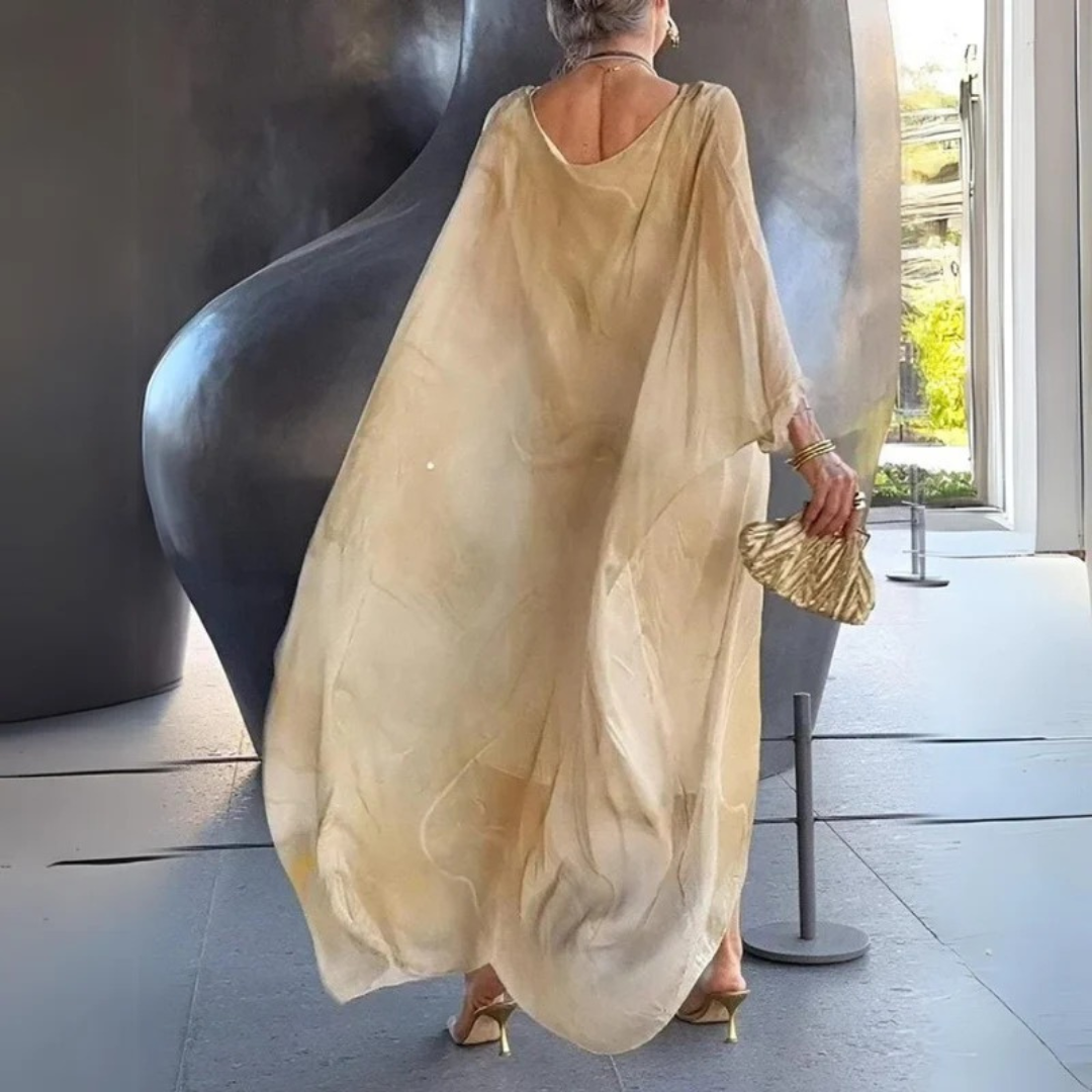 Robe longue caftan pour femme à imprimé marbré 5