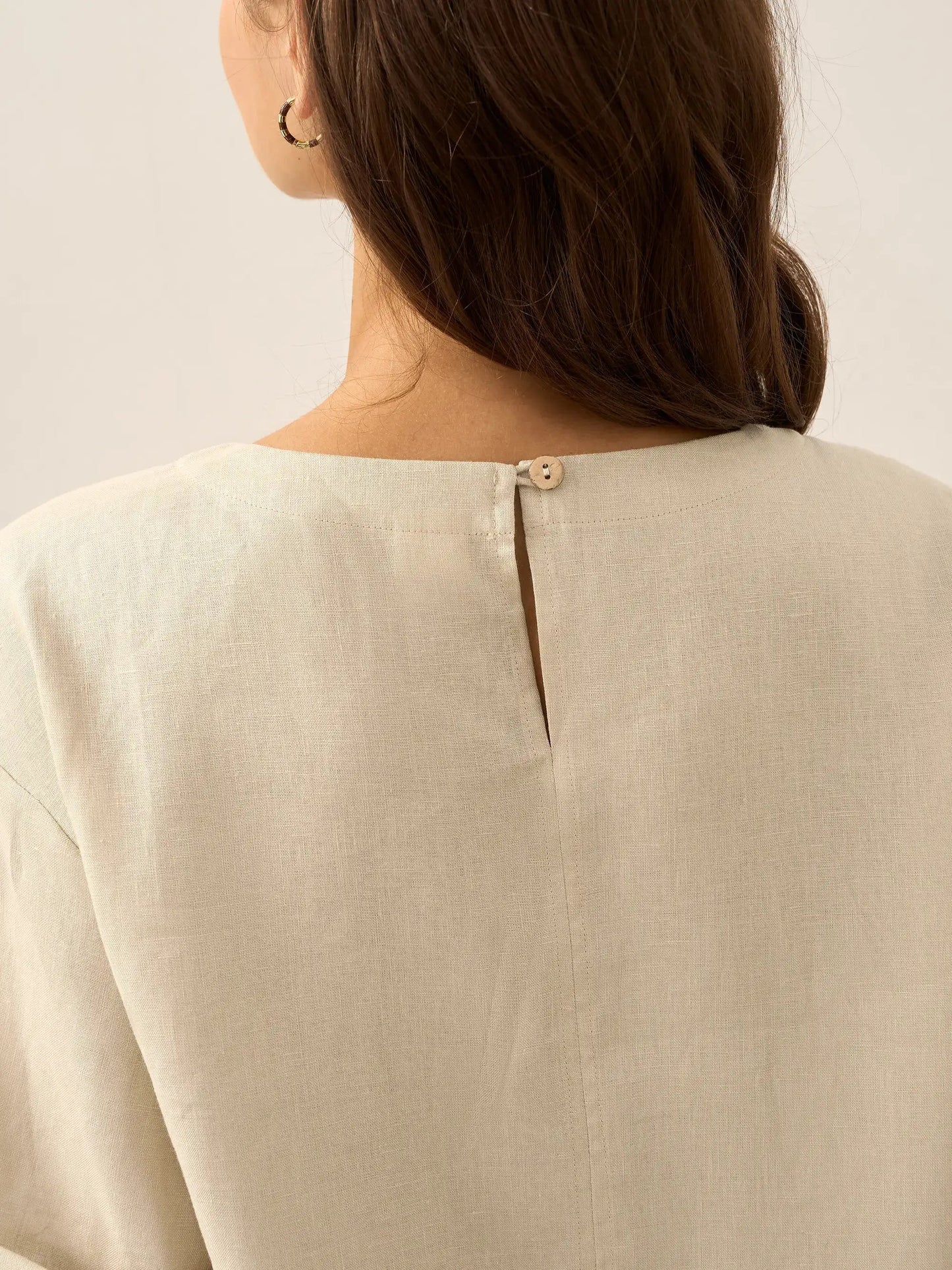 Robe midi à col rond pour femme avec boutons latéraux 27