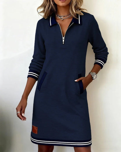 Robe polo à manches longues pour femme avec fermeture éclair 11