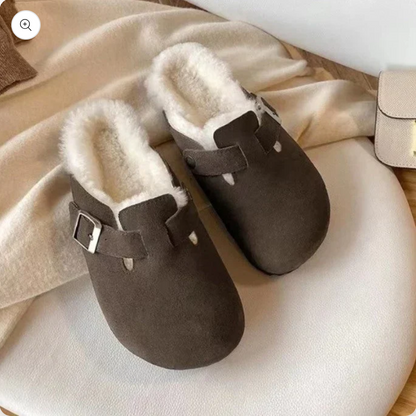 Sabots sandales unisexe en daim avec bride à boucle réglable 2