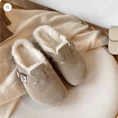 Sabots sandales unisexe en daim avec bride à boucle réglable 3