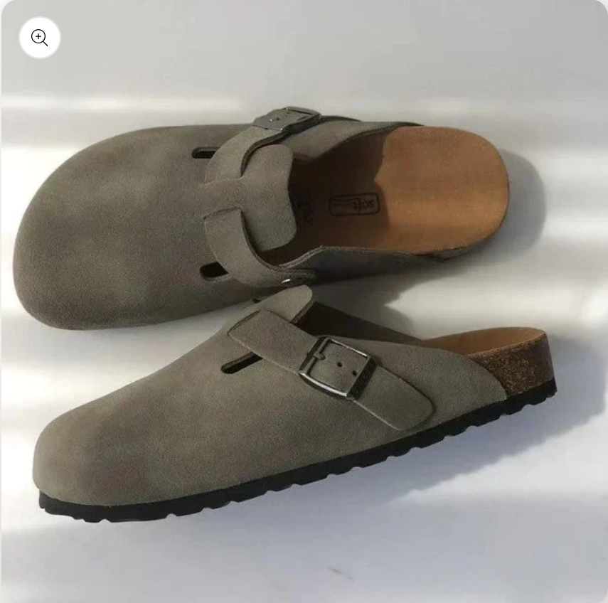 Sabots sandales unisexe en daim avec bride à boucle réglable 9