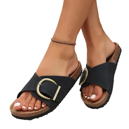 Sandales À Bride Large Pour Femmes-Gigié