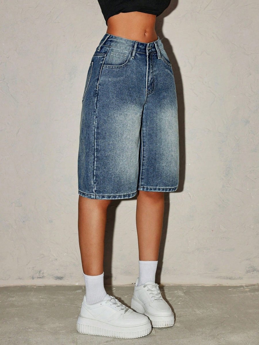 Shorts Bermuda en jean taille haute pour femme 3