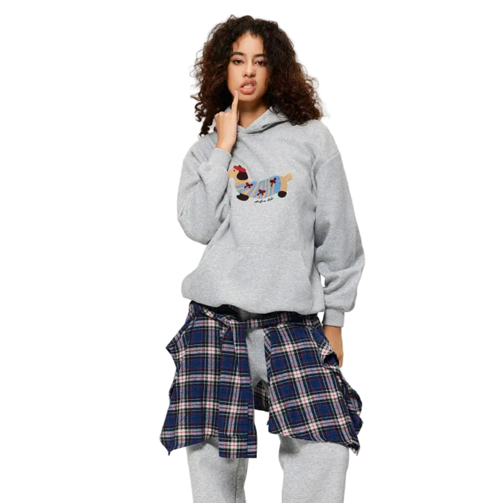 Hoodie Oversize Broderie Teckel Poche Kangourou-Gigié