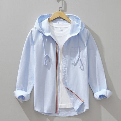 Sweat à capuche zippé en lin pour homme avec cordon de serrage 2