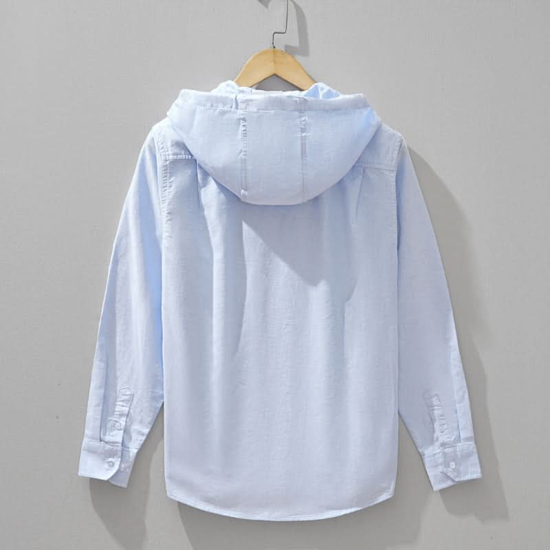 Sweat à capuche zippé en lin pour homme avec cordon de serrage 4