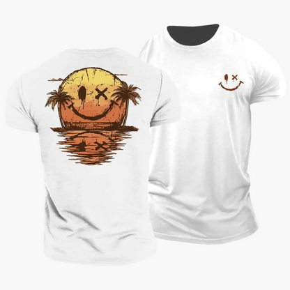 T-shirt homme avec smiley et palmiers 6
