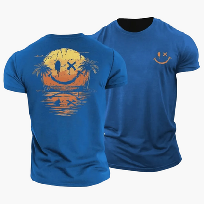 T-shirt homme avec smiley et palmiers 7