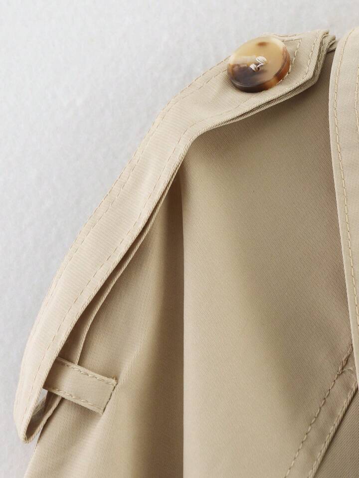 Trench-coat court pour femme avec ceinture et boutons 13