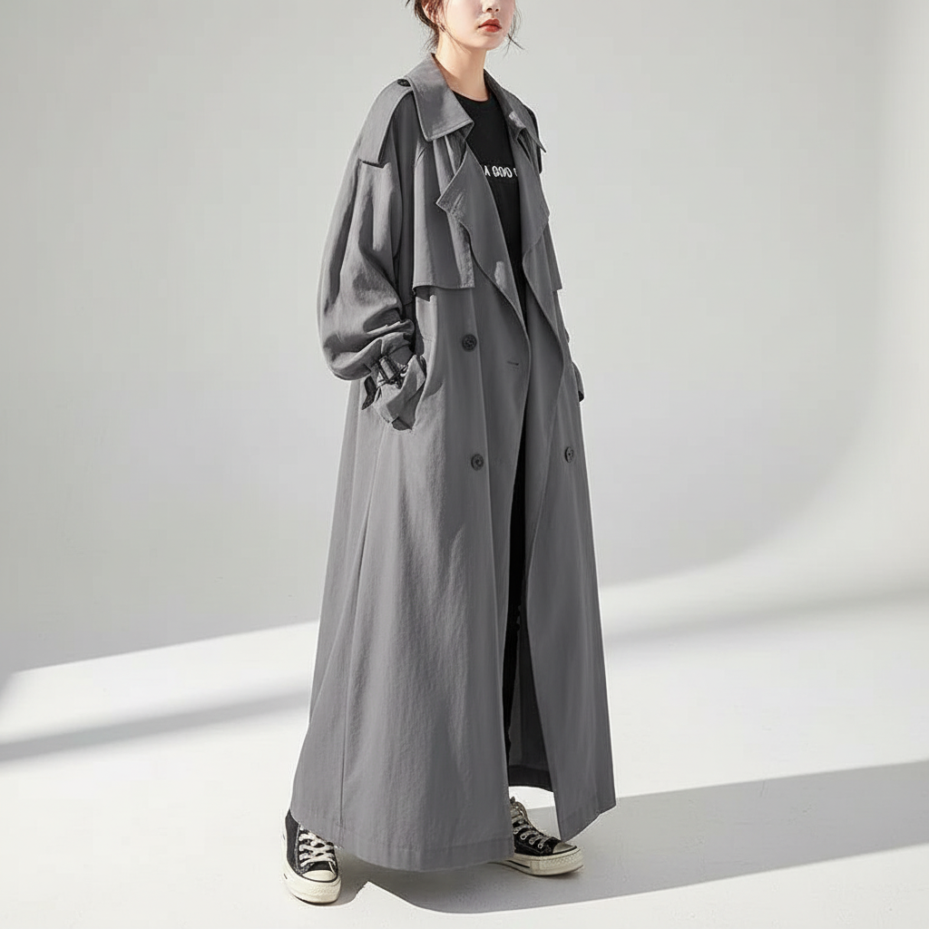 Trench-coat long oversize pour femme 5