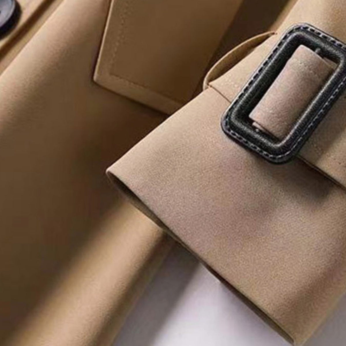 Trench-coat long pour femme avec ceinture et doublure à carreaux 4