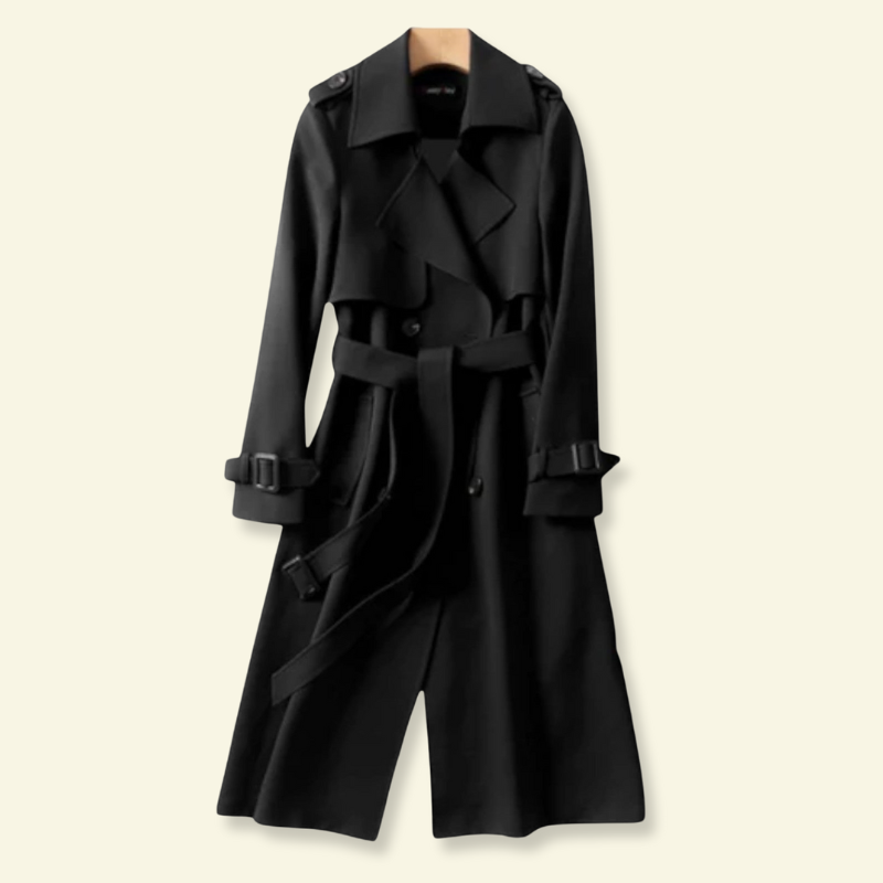 Trench-coat pour femme avec ceinture et boucles 6