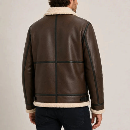 Veste Aviateur pour Homme Doublée en Fausse Peau de Mouton 2