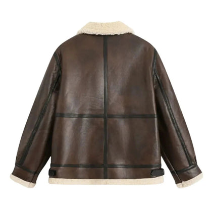 Veste Aviateur pour Homme Doublée en Fausse Peau de Mouton 4