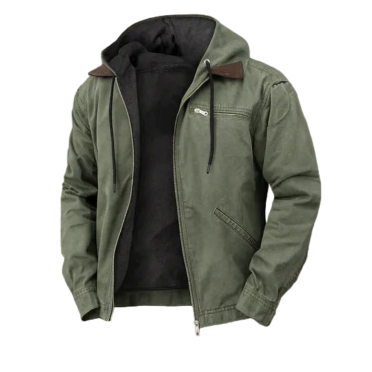 Veste Hiver Homme Zippée à Capuche & Doublure Chaude-Gigié