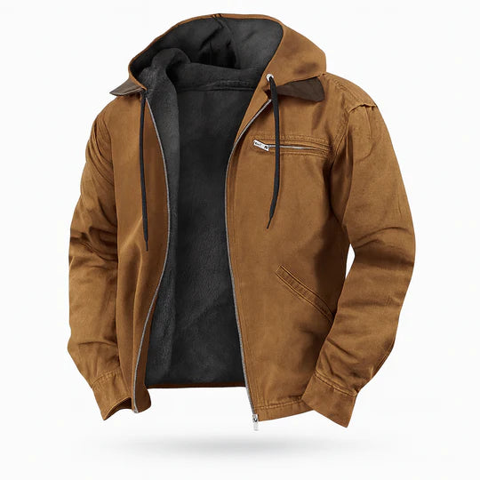 Veste Hiver Homme Zippée à Capuche & Doublure Chaude-Gigié
