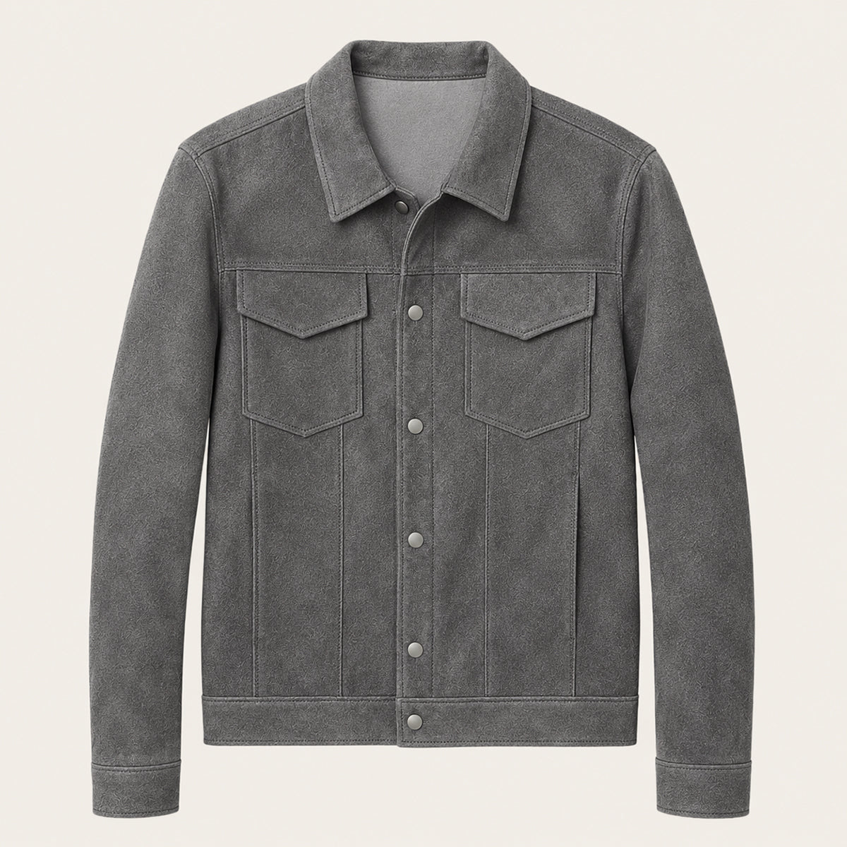 Veste Trucker en suédine pour homme avec fermetures à boutons-pression 5