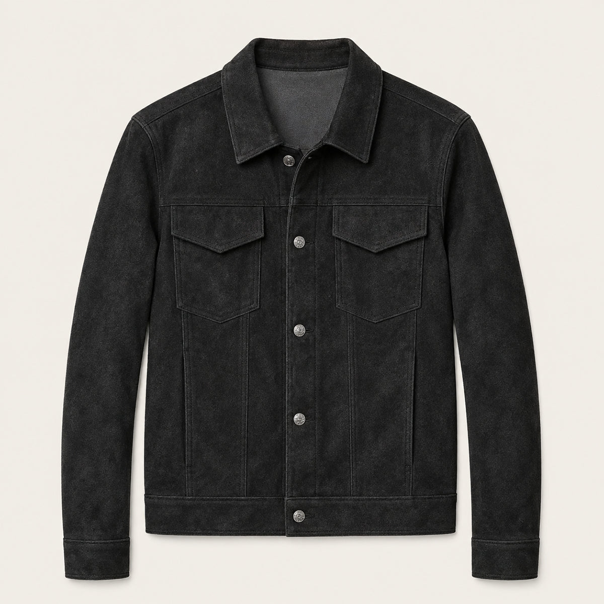 Veste Trucker en suédine pour homme avec fermetures à boutons-pression 7