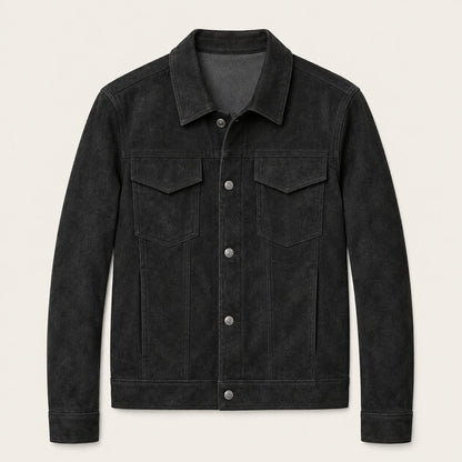 Veste Trucker en suédine pour homme avec fermetures à boutons-pression 7