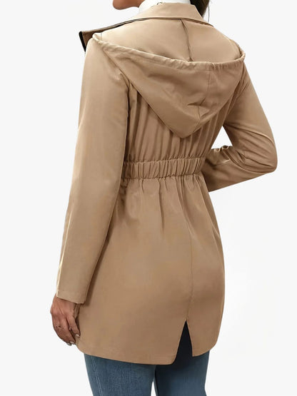 Veste à capuche pour femme avec taille élastiquée 2