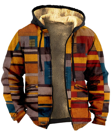 Veste à capuche pour homme avec motif géométrique 2