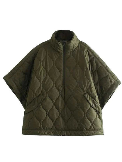 Veste cape matelassée pour femme avec col montant 3