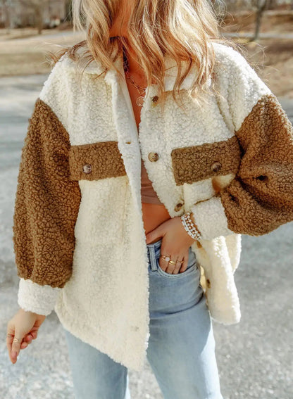 Veste chemise oversize en sherpa pour femme 4