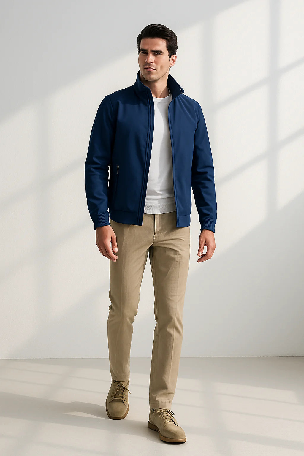 Veste de mi-saison pour homme avec col montant et fermeture éclair 3