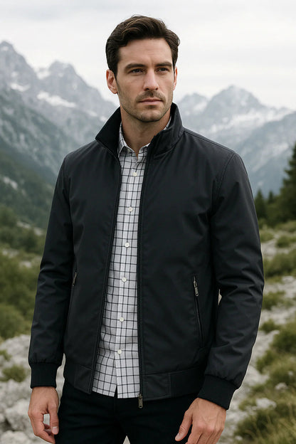 Veste de mi-saison pour homme avec col montant et fermeture éclair 8