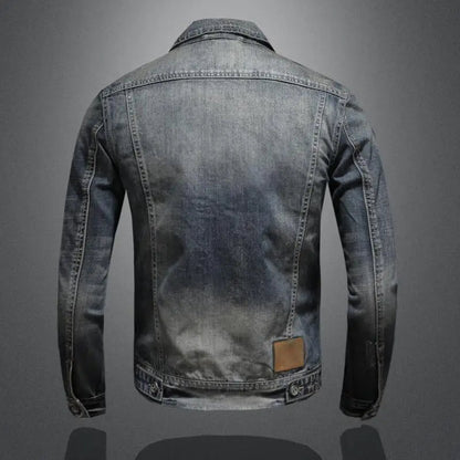 Veste en jean pour homme avec fermeture éclair et poches poitrine 4