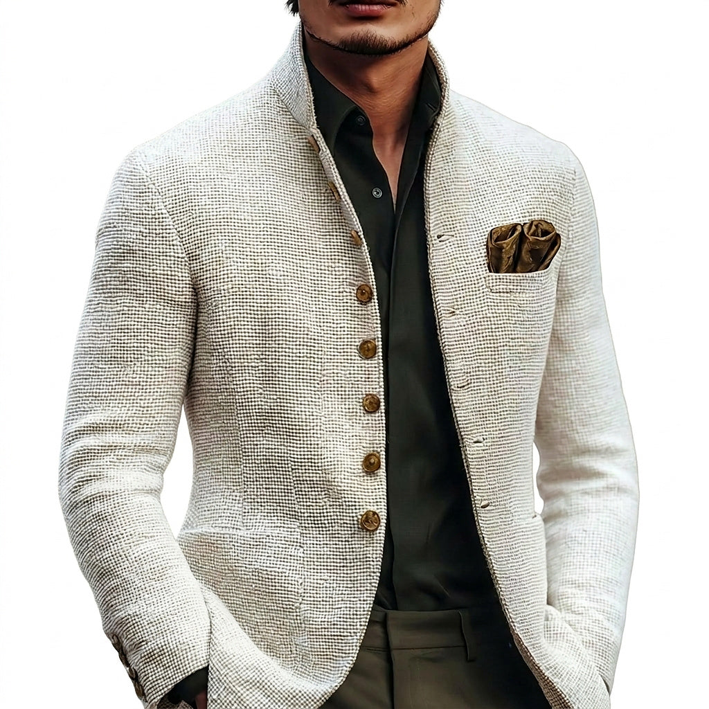 Veste homme à col mao texturé 2