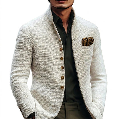Veste homme à col mao texturé 2