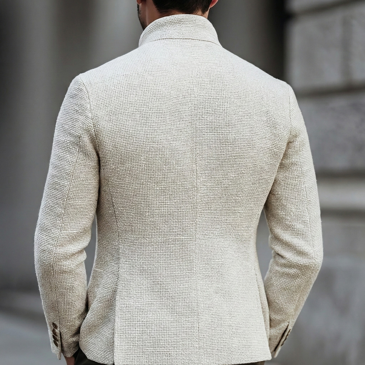 Veste homme à col mao texturé 4
