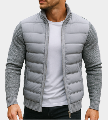 Veste hybride en maille pour homme avec panneau avant matelassé 2