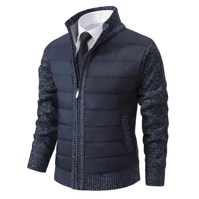 Veste hybride homme en maille et matelassée 2