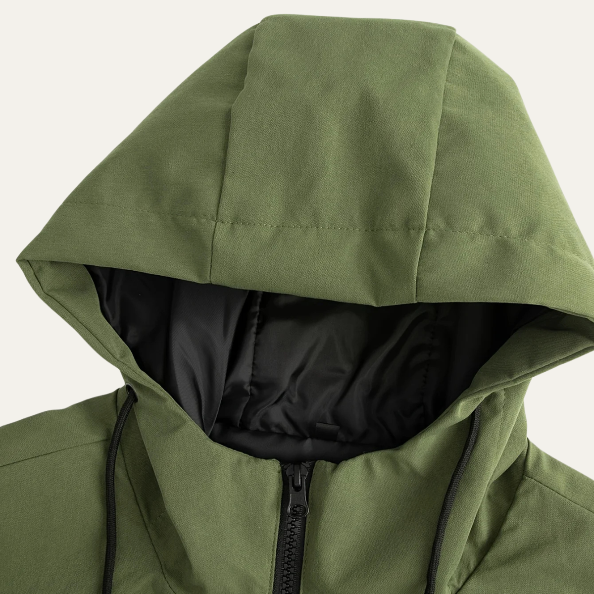 Veste longue à capuche pour homme avec cordon de serrage et fermeture éclair 7