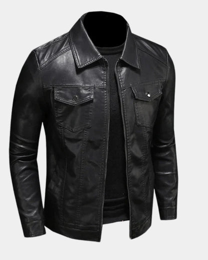 Veste pour homme en similicuir avec poches à rabat 2