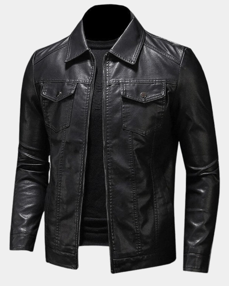 Veste pour homme en similicuir avec poches à rabat 3