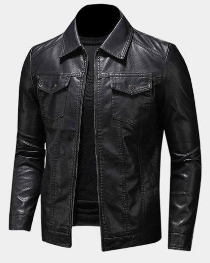 Veste pour homme en similicuir avec poches à rabat 3