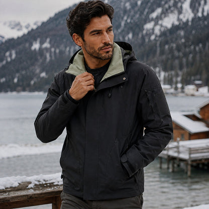 Veste utilitaire à capuche pour homme avec doublure contrastante 13
