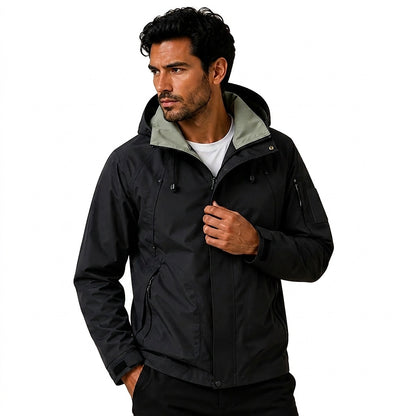 Veste utilitaire à capuche pour homme avec doublure contrastante 2
