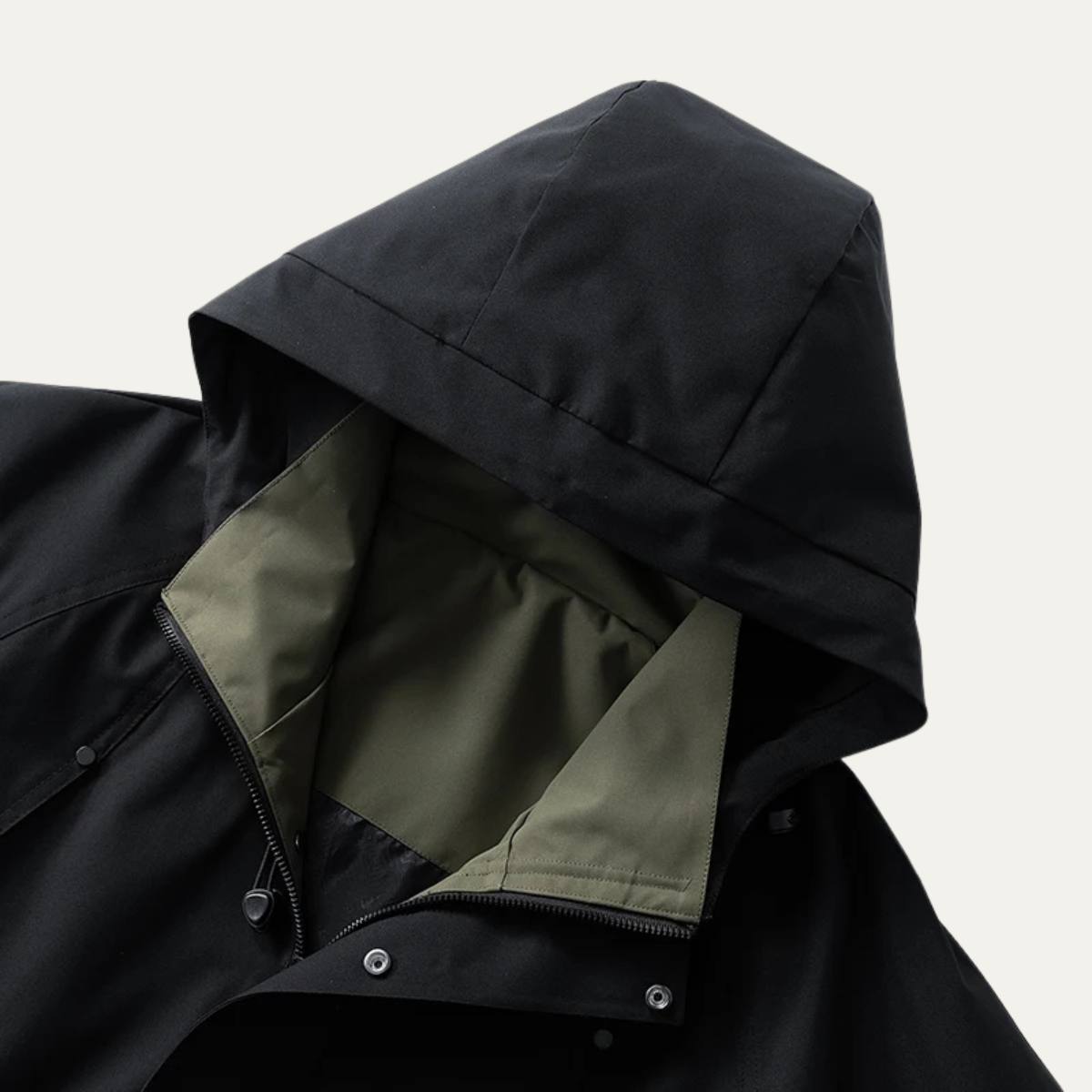 Veste utilitaire à capuche pour homme avec doublure contrastante 3