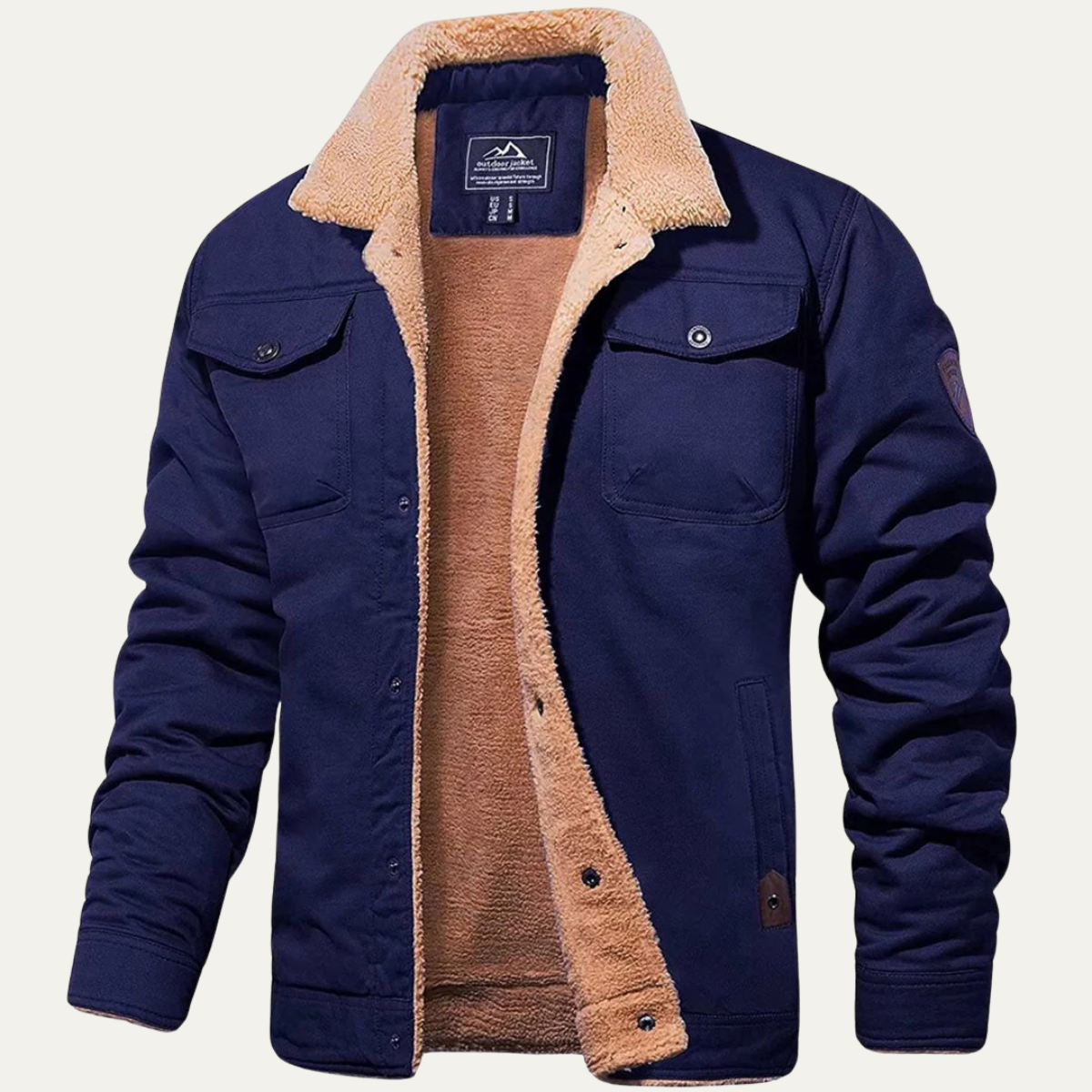 Veste utilitaire pour homme doublée en polaire avec fermeture à boutons 11
