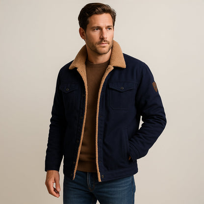 Veste utilitaire pour homme doublée en polaire avec fermeture à boutons 12