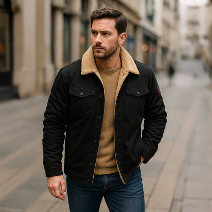Veste utilitaire pour homme doublée en polaire avec fermeture à boutons 13