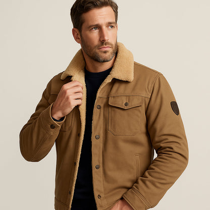 Veste utilitaire pour homme doublée en polaire avec fermeture à boutons 2
