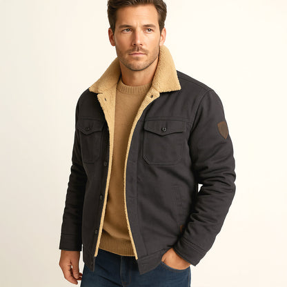 Veste utilitaire pour homme doublée en polaire avec fermeture à boutons 8
